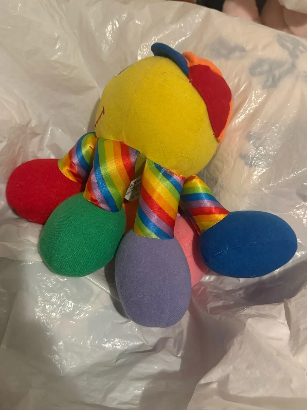 Vintage Jolly Toys Rainbow Chime Plush Octopus 1995 Seen In Baby Einstein Rare